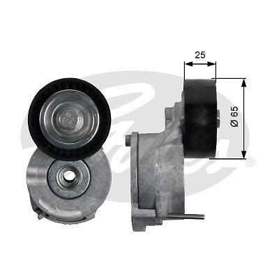 Tensioner pulley ribbed - tensioner, pulley,