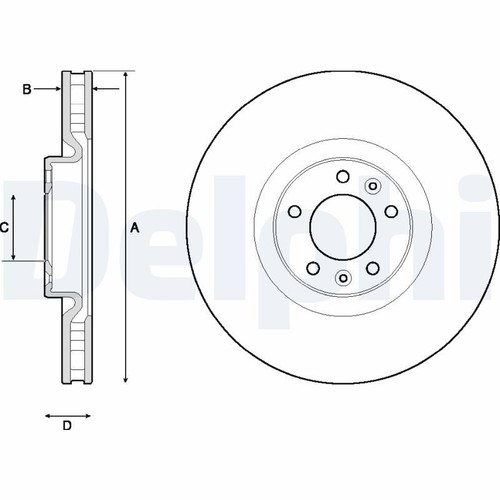 Brake disc delphi bg4716c - x2,